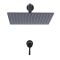 Llave de Ducha Manual Empotrable de 1 Función Negra con Alcachofa de Ducha Cuadrada de 300x300mm  - Nox