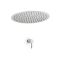 Conjunto de Ducha Cromado Moderno con Mezclador de Ducha Manual Redondo con Alcachofa de Ducha Redonda Empotrable de 400mm - Como