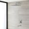 Conjunto de Ducha con Mezclador de Ducha Manual de 2 Funciones con Alcachofa Cuadrada de 300mm y Llenador de Bañera Cromado - Harting