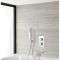 Conjunto de Ducha Termostático de 2 Funciones Cuadrado con Llenador de Bañera y Ducha de Mano - Kubix