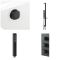 Conjunto de Ducha Termostático Negro con Llenador de Bañera para Rebosadero y Barra de Ducha Deslizante con Telefonillo de Ducha (2 Salidas) - Preto