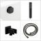 Conjunto de Ducha Termostático Negro con Desviador, Alcachofa de Ducha Empotrable, Telefonillo de Ducha y Llenador de Bañera para Rebosadero (3 Salidas) - Preto