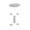 Conjunto de Ducha Termostático Redondo  Triple de 2 Funciones con Alcachofa de 400mm Empotrable y Jets de Ducha