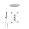 Conjunto de Ducha Cromado Moderno con Mezclador de Ducha Termostático Redondo Triple con Desviador Completo con Alcachofa de Ducha Empotrable Redonda de 400mm, Jets de Ducha y Kit con Barra de Ducha Deslizante - Como