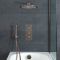 Ducha Termostática con Desviador Completa con Alcachofa de Ducha, Telefonillo y Llenador de Bañera para Rebosadero - Bronce Cepillado - Amara