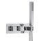 Mezclador de Ducha Empotrable Cuadrado de 2 Funciones con Alcachofa de 400mm con Brazo de Techo y Telefonillo - Kubix