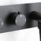 Llave de Ducha Termostática Redonda Negra Moderna Doble con Desviador y Telefonillo - Nox