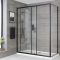 Puerta de Ducha Corredera Negra Nox Para Mampara de Ducha con Panel Lateral (Opcional) – Disponible en Varios Tamaños