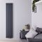 Radiador de Diseño Vertical con Conexión Central (Panel Doble) - 1780mm x 354 mm - Antracita - Revive Caldae