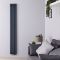 Radiador de Diseño Vertical con Conexión Central (Panel Doble) - 1780mm x 236 mm - Antracita - Revive Caldae