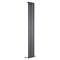Radiador de Diseño Vertical con Panel Plano - Negro Lúcido - 1780mm x 280mm -  658 Vatios(Panel Único) - Delta
