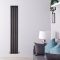 Radiador de Diseño Vertical con Panel Plano - Negro Lúcido - 1780mm x 280mm -  658 Vatios(Panel Único) - Delta