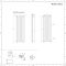 Radiador de Diseño Vertical con Conexión Central (Panel Doble) - 1780mm x 590 mm - Blanco - Revive Caldae