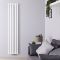 Radiador de Diseño Vertical con Conexión Central (Panel Doble) - 1780mm x 354 mm - Blanco - Revive Caldae