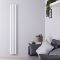 Radiador de Diseño Vertical con Conexión Central (Panel Doble) - 1780mm x 236 mm - Blanco - Revive Caldae