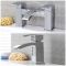Set de Grifos de Baño con Mezclador de Lavabo Efecto Cascada y Mezclador de Bañera con Kit de Ducha - Wick