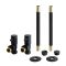Conjunto con Llaves para Radiador Angulares Modernas y Kit con Conectores - Negro