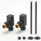 Conjunto con Llaves para Radiador Angulares Cuadradas Modernas y Kit con Conectores - Antracita