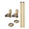 Kit para Radiadores con Llaves Modernas Angulares y Kit Cubre Tubos - Oro Cepillado