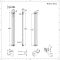 Radiador de Diseño Vertical Doble Tradicional - Blanco - 1800mm x 200mm x 68mm - Regent