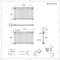 Radiador de Diseño Horizontal Doble Tradicional - Blanco - 600mm x 1010mm x 68mm - Regent