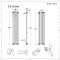 Radiador de Diseño Vertical Doble Tradicional - Blanco - 1800mm x 380mm x 68mm - Regent