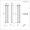 Radiador de Diseño Vertical Cuádruple Tradicional - Blanco - 1800mm x 380mm x 133mm - Regent