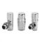 Par de Llaves Termostáticas con Cabezal Cromado para Radiador y Radiador Toallero Completo con Adaptadores para Tubos Pex o Multicapa de 14mm