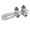 Llaves Angulares Cromadas para Radiador y Toallero con Cabezal Termostático Cromado y Adaptadores para Tubos de Cobre 12mm - Multiblock H