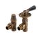 Par de Llaves Termostáticas Angulares en Estilo Antiguo para Radiador o Radiador Toallero para Tubos de Cobre de 15mm - Selección de Acabados