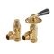 Par de Llaves Termostáticas Angulares en Estilo Antiguo para Radiador o Radiador Toallero para Tubos de Cobre de 15mm - Selección de Acabados