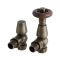 Par de Llaves Angulares Termostáticas para Radiadores y Toalleros con Acabado de Color Latón para Tubos de Cobre de 15mm - Regent