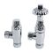 Par de Llaves Angular Termostáticas para Radiador o Toallero Cromadas en Estilo Antiguo Para Tubos de obre de 15mm - Regent