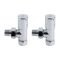 Par de Llaves Modernas Angulares Cromadas para Radiador Toallero para Tubos de Cobre de 15mm