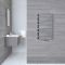 Radiador Toallero de Diseño Vertical Con Conexión Central - Plateado - 835mm x 500mm x 30mm - 405 Vatios - Torun