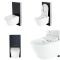 Kit para Inodoro Negro de 500mm Completo con Inodoro WC Japonés Inodoro-Bidé Inteligente - Saru