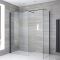Conjunto de Ducha Walk-in Angular con Mampara de Obra de Esquina con Selección de Hojas de Vidrio y Sumideros - Nox