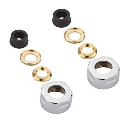 Par de Llaves Angulares Termostáticas Cromadas para Radiador con Adaptador para Tubos de Cobre de 12mm