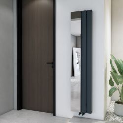 Radiador Toallero Vertical de Diseño en Aluminio de 1800mm con Espejo - Disponible en Distintas Medidas y Acabados - Aris