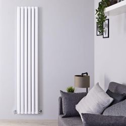 Hudson Reed Revive - Radiador de Diseño en Aluminio Vertical (Panel Doble) 1800mm x 350mm - Blanco