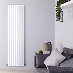 Hudson Reed Revive - Radiador de Diseño en Aluminio Vertical (Panel Doble) 1800mm x 470mm - Blanco