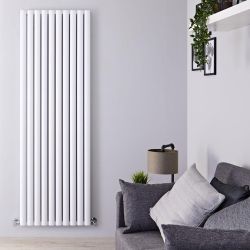 Hudson Reed Revive - Radiador de Diseño en Aluminio Vertical (Panel Doble) 1800mm x 590mm - Blanco