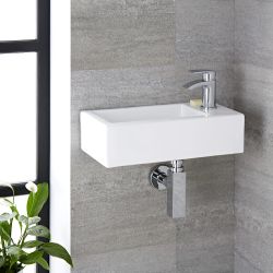 Lavabo Suspendido Rectangular de Cerámica 450x250mm - Sandford