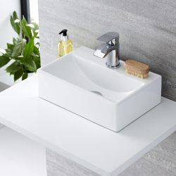 Lavabo Suspendido Rectangular de Cerámica 360x250mm - Sandford