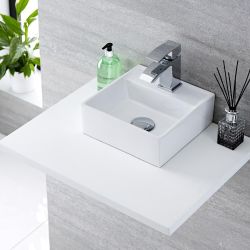 Lavabo Suspendido Cuadrado de Cerámica 280x280mm - Halwell