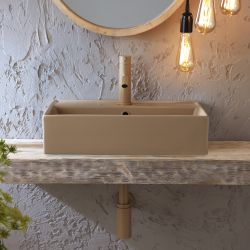 Lavabo Sobre Encimera Rectangular - 500mm x 350mm (1 Agujero para la Grifería) - Elements - Disponible en Distintos Acabados