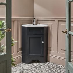 Mueble de Lavabo Tradicional - 580mm - de Esquina para Montaje sobre el Suelo - Disponible en Distintas Medidas y con Selección de Manijas - Thornton