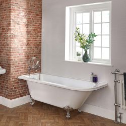 Bañera Tradicional Exenta de Esquina Blanca - 1685mm x 750mm - Disponible con Distintas Patas y en Versión Izquierda/Derecha - Legend