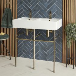 Lavabo con Consola Completo con Consola - Disponible en Distintas Medidas y Acabados - Halwell