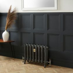 Radiador de Hierro Fundido de 2 Columnas - Altura de 510mm - Acabado de Color Gris Railings Grey de Farrow & Ball - Charlotte